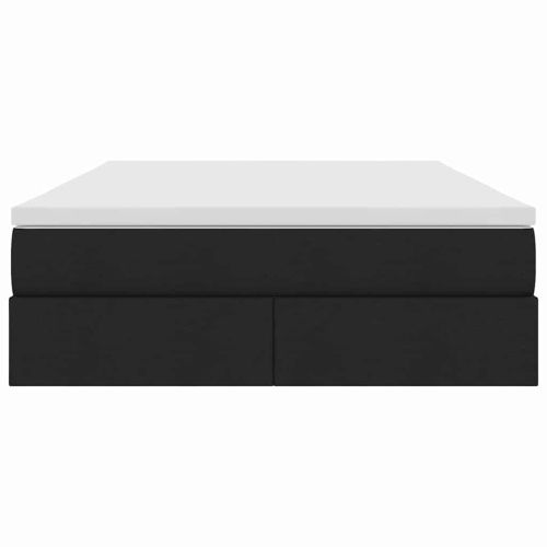 Легло с място за съхранение и матрак Черно 140 x 190 cm