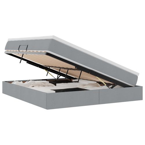 Легло с място за съхранение и матрак Светлосиво 180 x 200 cm