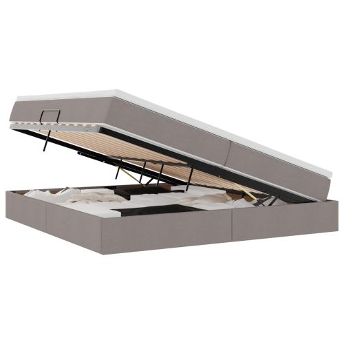 Легло с място за съхранение и матрак Таупе 200 x 200 cm