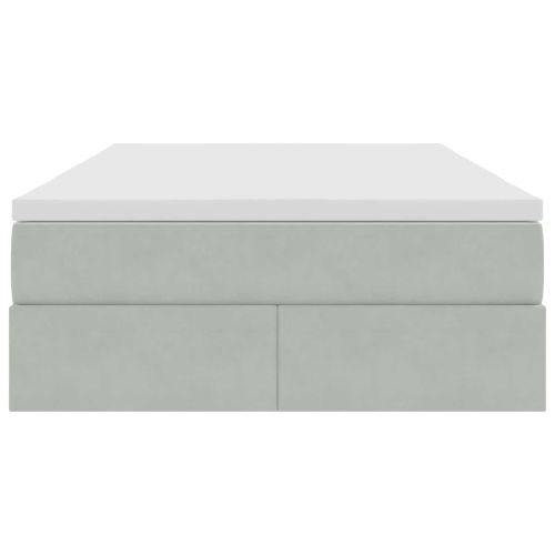 Легло с място за съхранение и матрак Светлосиво 120 x 190 cm