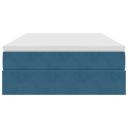 Легло с място за съхранение и матрак Синьо 120 x 190 cm Кадифе
