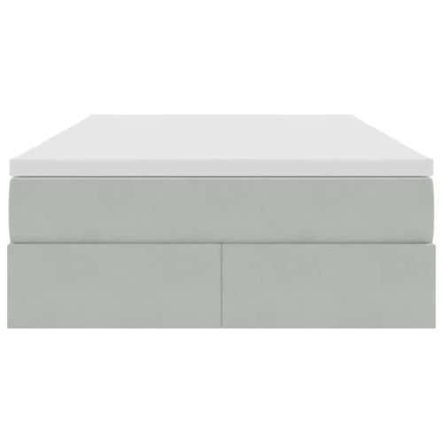 Легло с място за съхранение и матрак Светлосиво 120 x 200 cm