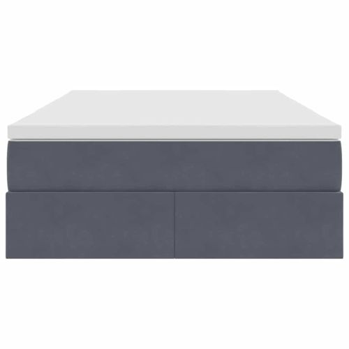 Легло с място за съхранение и матрак Тъмен сив 120 x 200 cm