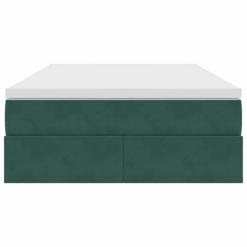 Легло с място за съхранение и матрак Тъмен зелен 120 x 200 cm