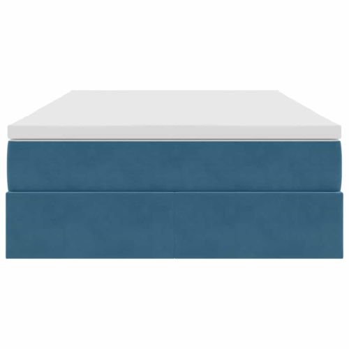 Легло с място за съхранение и матрак Тъмен син 120 x 200 cm