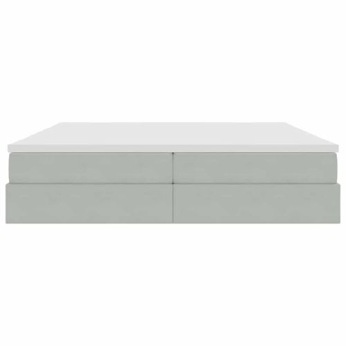 Легло с място за съхранение и матрак Светлосиво 200 x 200 cm