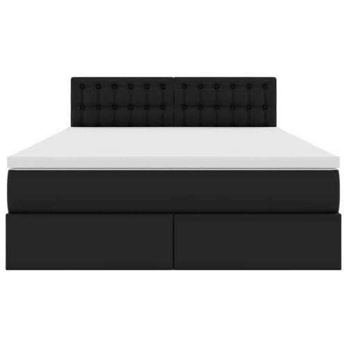 Легло с място за съхранение и матрак Черно 140 x 190 cm