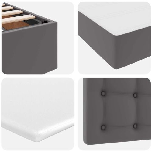 Легло с място за съхранение и матрак с матрак Сив 140 x 190 cm