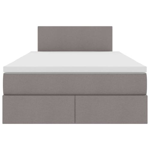 Легло с място за съхранение и матрак Таупе 120 x 200 cm