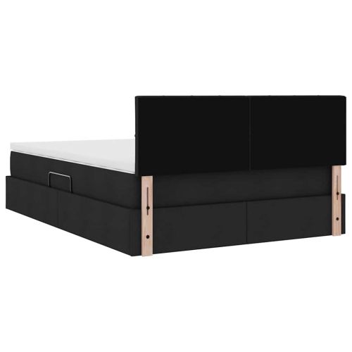 Легло с място за съхранение и матрак Черно 120 x 200 cm