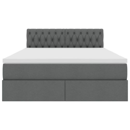 Легло с място за съхранение и матрак Тъмен сив 140 x 190 cm