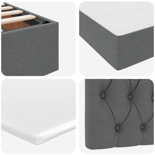 Легло с място за съхранение и матрак Тъмен сив 180 x 200 cm