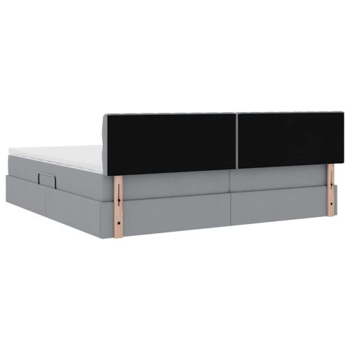 Легло с място за съхранение и матрак Светлосиво 200 x 200 cm