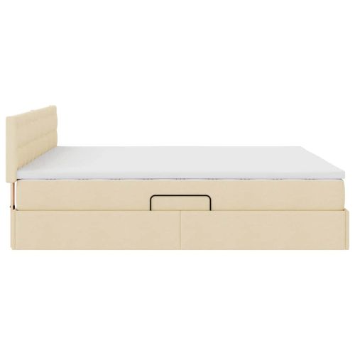 Легло с място за съхранение и матрак Кремав 160 x 200 cm