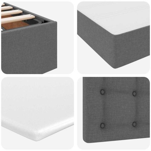 Легло с място за съхранение и матрак Тъмен сив 200 x 200 cm