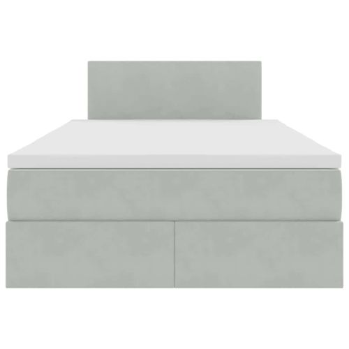 Легло с място за съхранение Светлосиво 120 x 190 cm Кадифе