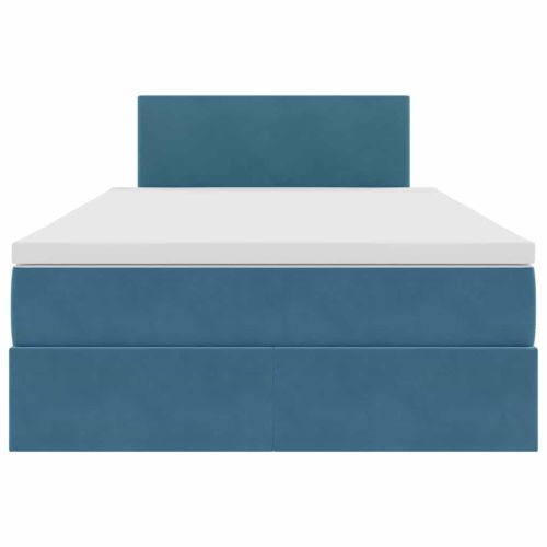 Легло с място за съхранение с матрак Синьо 120 x 190 cm Кадифе