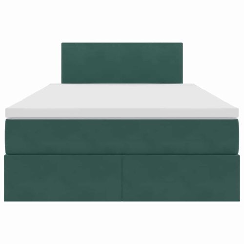 Легло с място за съхранение Тъмен зелен 120 x 200 cm Кадифе