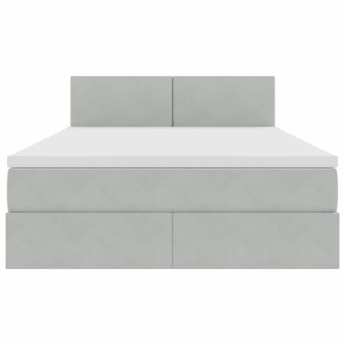Легло с място за съхранение Светлосиво 140 x 200 cm Кадифе