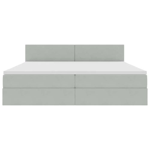 Легло с място за съхранение Светлосиво 200 x 200 cm Кадифе