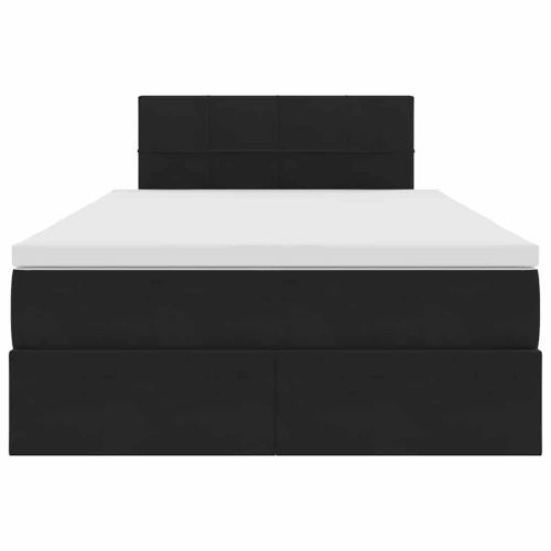 Легло с място за съхранение с матрак Черно 120 x 190 cm Кадифе