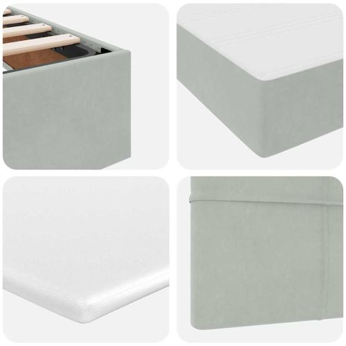 Легло с място за съхранение Светлосиво 120 x 200 cm Кадифе