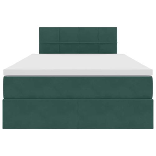 Легло с място за съхранение Тъмен зелен 120 x 200 cm Кадифе