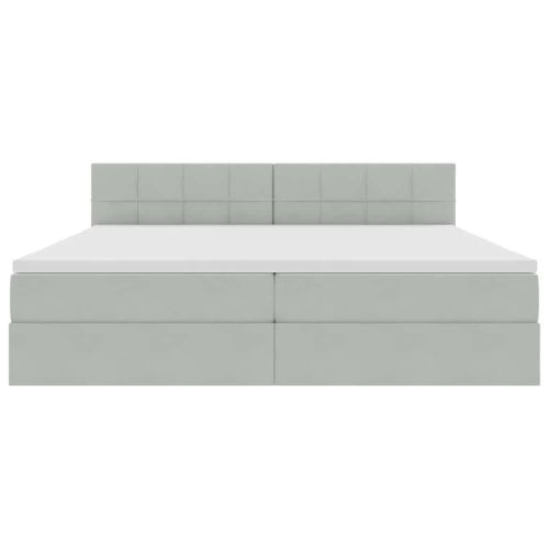 Легло с място за съхранение Светлосиво 200 x 200 cm Кадифе