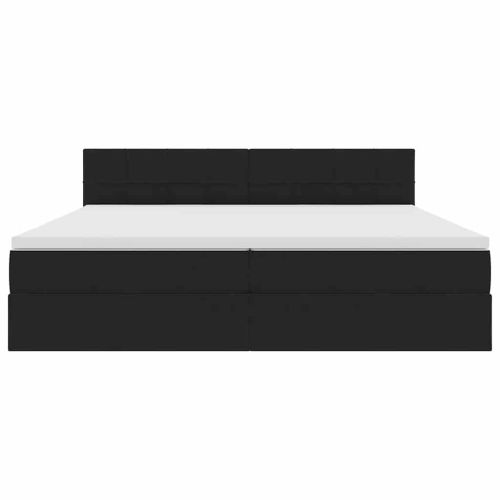 Легло с място за съхранение с матрак Черно 200 x 200 cm Кадифе