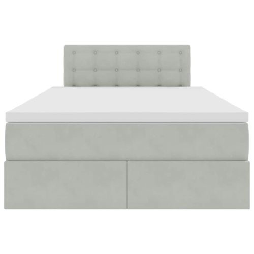 Легло с място за съхранение Светлосиво 120 x 200 cm Кадифе