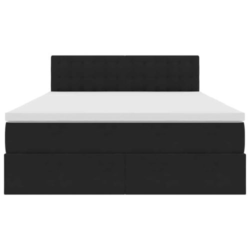 Легло с място за съхранение с матрак Черно 140 x 190 cm Кадифе