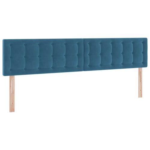 Легло с място за съхранение Тъмен син 200 x 200 cm Кадифе