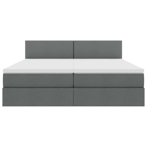 Легло с място за съхранение Тъмен сив 200 x 200 cm Изкуствена
