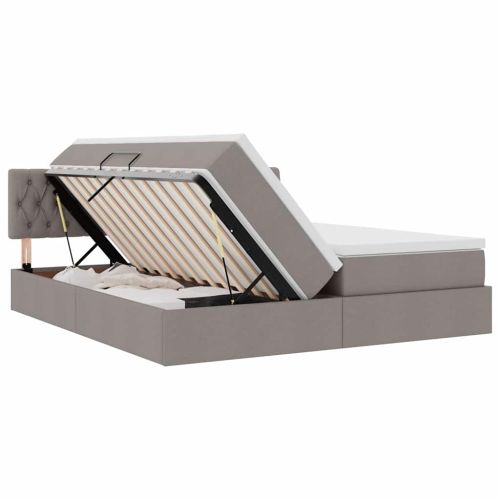 Легло с място за съхранение Таупе 200 x 200 cm Изкуствена