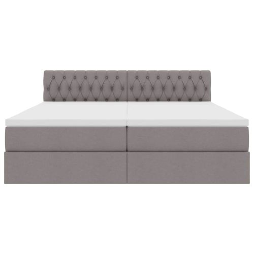 Легло с място за съхранение Таупе 200 x 200 cm Изкуствена