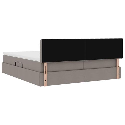 Легло с място за съхранение Таупе 200 x 200 cm Изкуствена