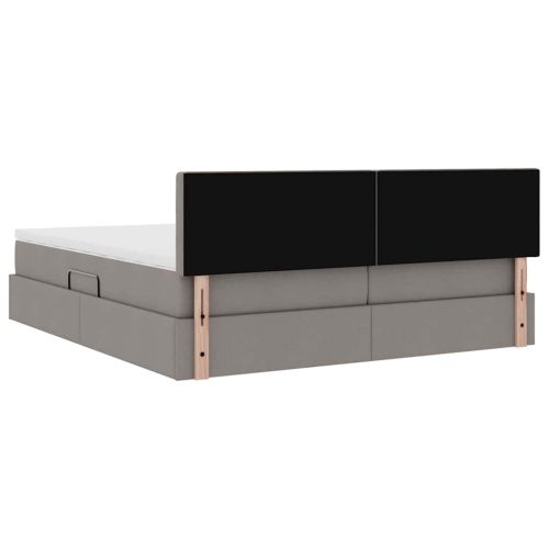 Легло с място за съхранение Таупе 200 x 200 cm Изкуствена