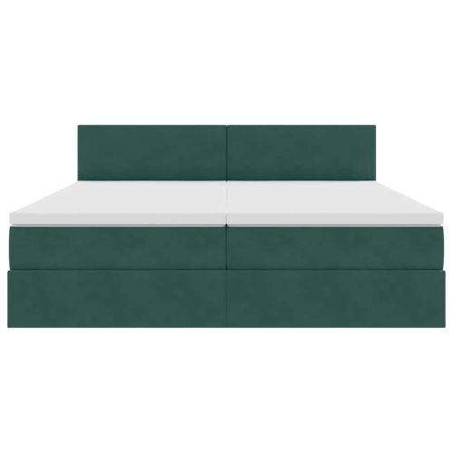 Легло с място за съхранение с матрак Тъмен зелен 90 x 200 cm