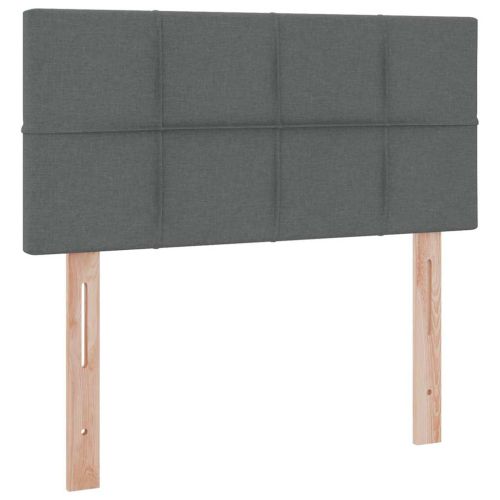 Легло с място за съхранение и LED с LED Тъмен сив 100 x 200 cm