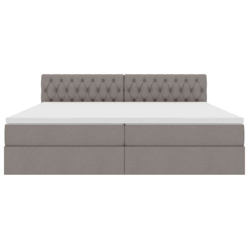 Легло с място за съхранение и LED Таупе 200 x 200 cm текстил