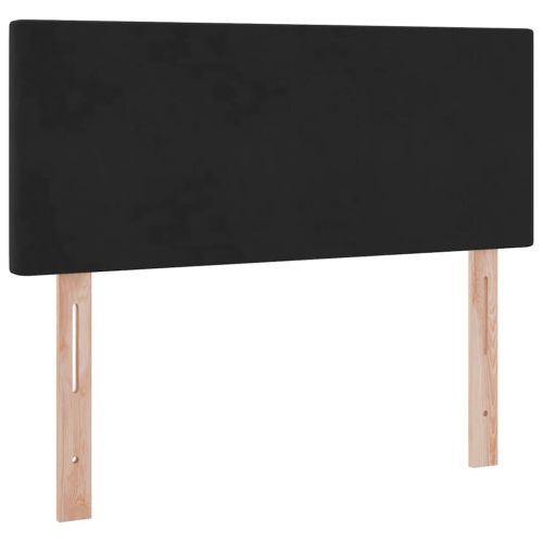 Легло с място за съхранение и LED Черно 120 x 190 cm Кадифе