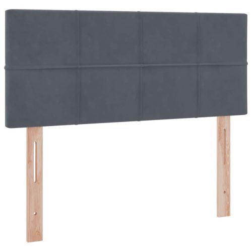 Легло с място за съхранение и LED Тъмен сив 120 x 200 cm Кадифе