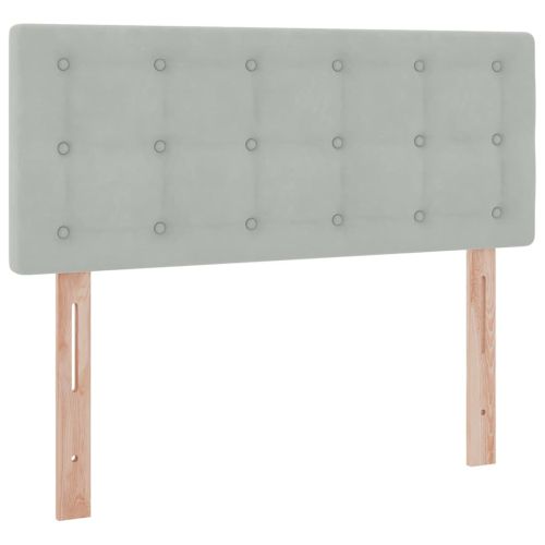 Легло с място за съхранение и LED с LED Светлосиво 120 x 190 cm