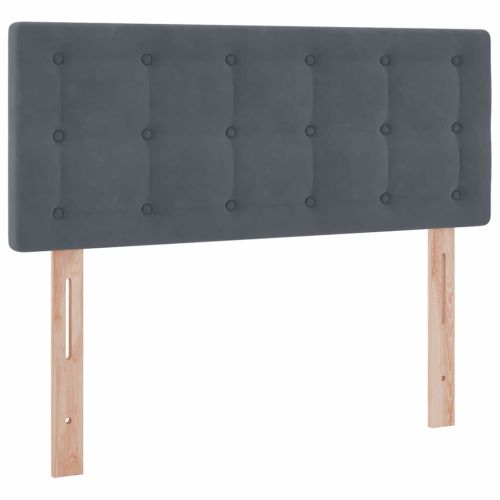 Легло с място за съхранение и LED Тъмен сив 120 x 200 cm Кадифе