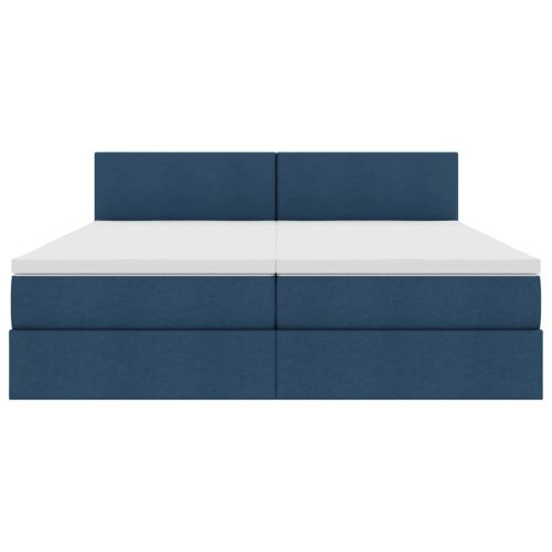 Легло С LED лентисти светлини Синьо 180 x 200 cm текстил