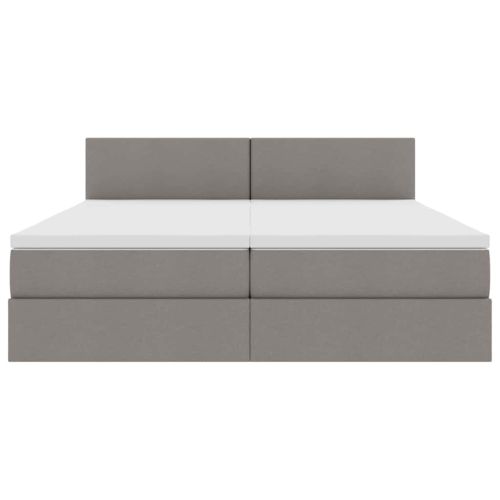 Легло С LED лентисти светлини Таупе 200 x 200 cm текстил