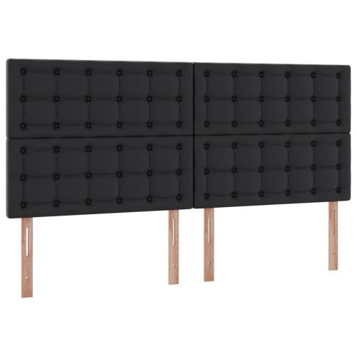 Легло с място за съхранение Черно 200 x 200 cm Изкуствена