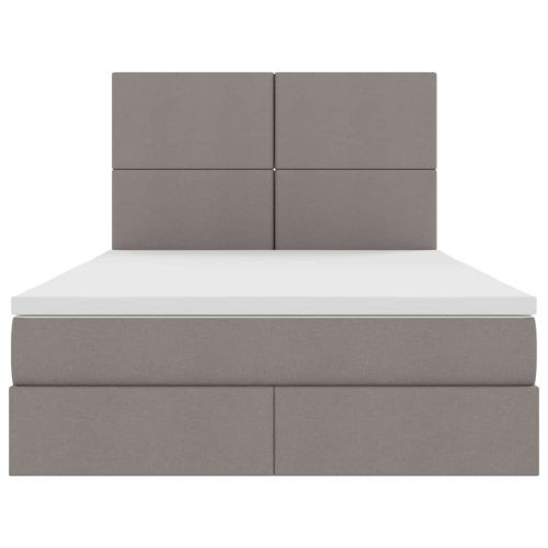 Легло с място за съхранение и матрак Таупе 140 x 190 cm
