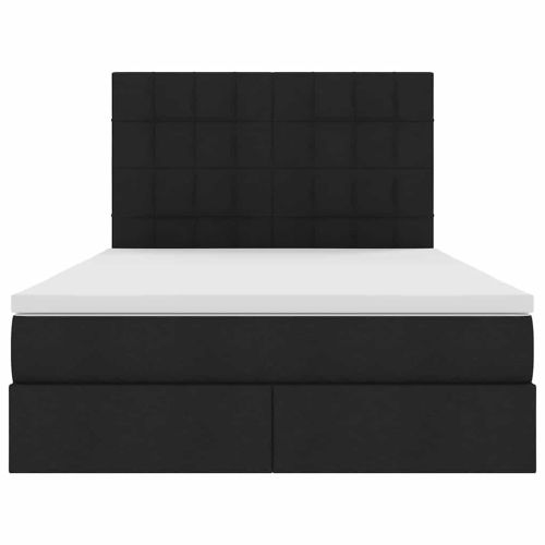 Легло с място за съхранение и матрак Черно 140 x 190 cm