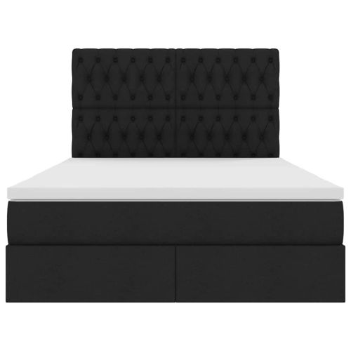 Легло с място за съхранение и матрак Черно 140 x 190 cm